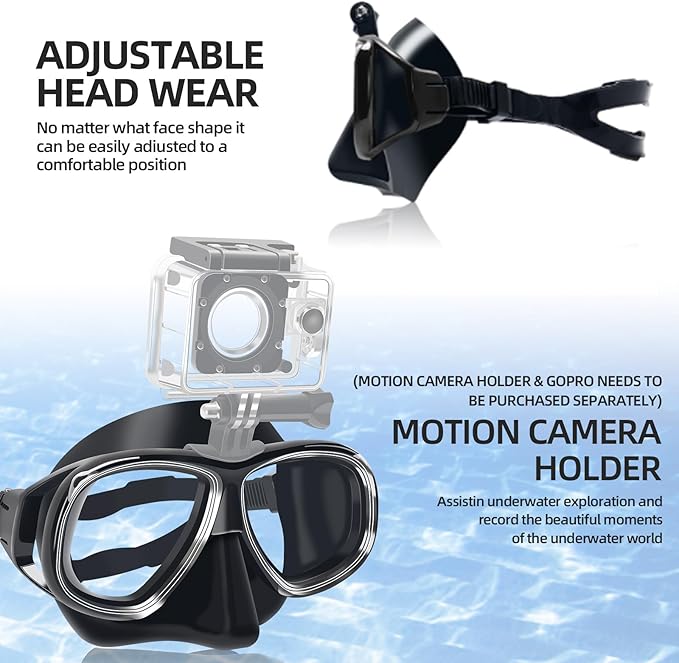 Nearsighted Snorkeling Gear for Adults Youth, Professional Full Dry Top Silicone Snorkel Set, Anti-Fog Scuba Diving Mask with Adjustable Strap
