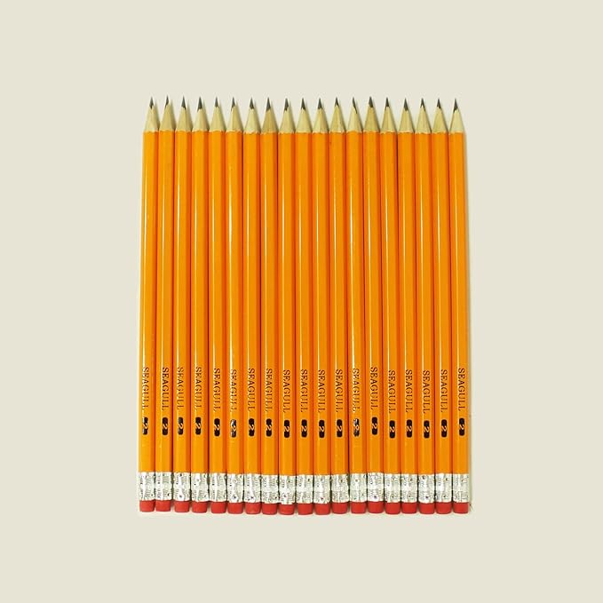 Seagull 600 Count Bulk Pack Pencils Pre-sharpened with Erasers, No. 2 HB Yellow Graphite Pencils for School Teacher Supplies, for Writing Drawing Sketching, Kids Party Favors