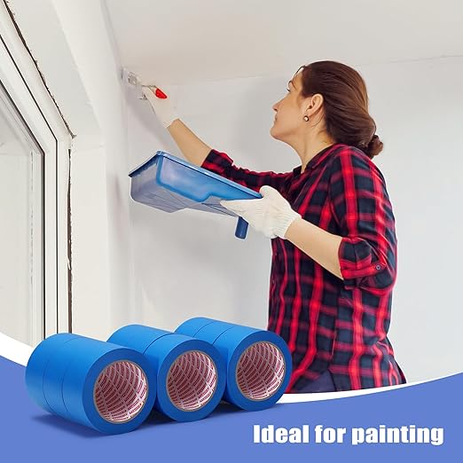 18 Rolls Painters Tape 2 Inches Wide Blue Painters Tape 18 Roll x 1.89 Inch x 55 Yards Blue Masking Tape for Home Decoration DIY Furniture