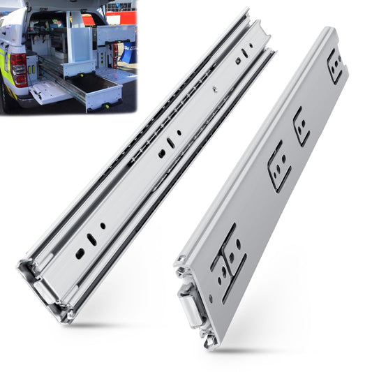SLIDEWAY 200 Lbs Heavy Duty Drawer Slides 1 Pair 8 10 12 14 16 18 20 22 30 32 40 Inch Full Extension Ball Bearing Sliding Rails Cabinet Runners Tracks Tool Box Glides-14 Inch