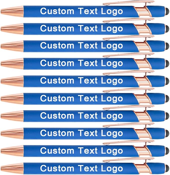Custom Engraved Ballpoint Pens Bulk, Personalized with Name/Logo, Black or Blue Ink, Smooth Writing for Office, School, Business, Church, Reunion Lake 10 Pcs