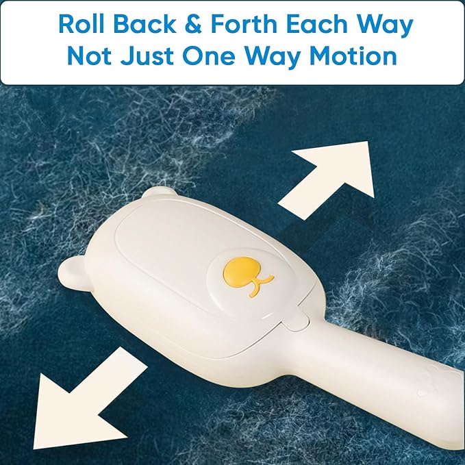 Pet Hair Remover Roller Compact Cat/Dog Hair Remover Deep Clean Convenient to Carry Reusable Lint Roller for Carpet, Furniture, Clothing and Bedding, Carpets and Car Seats (White)