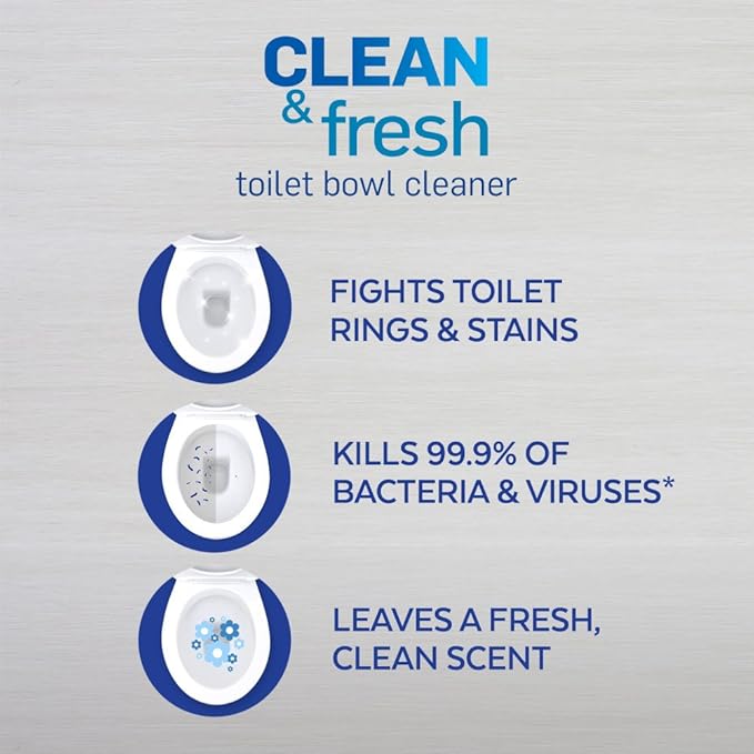 Lysol Toilet Bowl Cleaner Gel, For Cleaning and Disinfecting, Stain Removal, Forest Rain Scent, 24oz