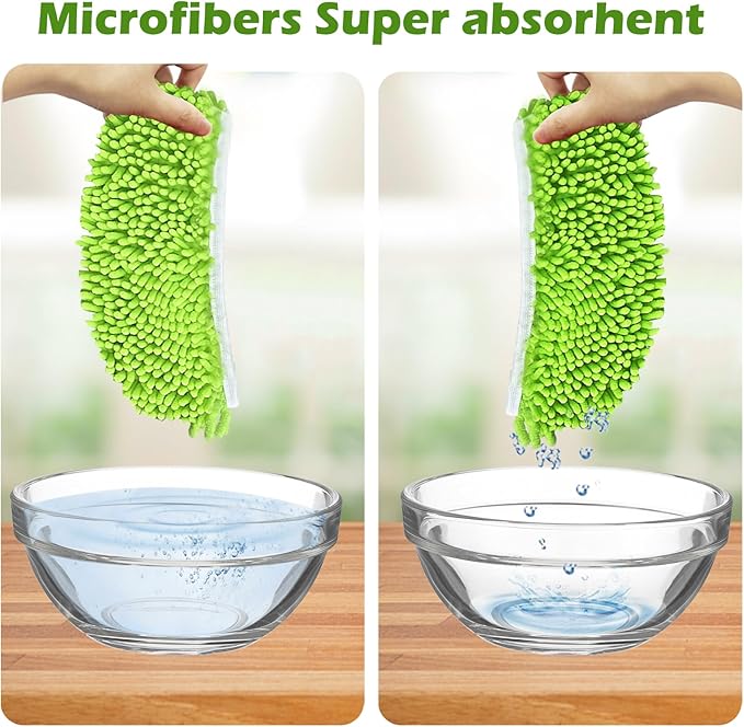 2PCS Reusable Dry Sweeping Cloths Compatible with Swiffer Sweeper Mop,Reusable Microfiber Mop Pads for Swiffer,Replacement Wet Mopping Pad Refills & Washable Dry Sweeping Cloths for Floor Cleaning