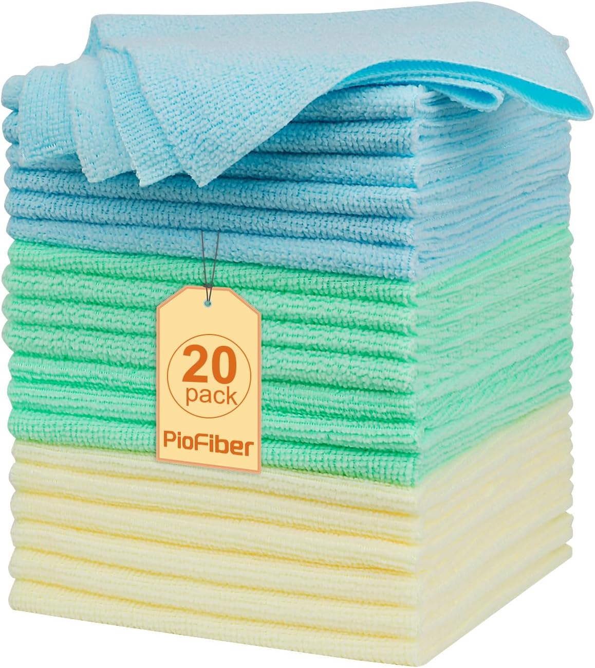 Shop Towels â 20 Pack Edgeless Microfiber Cleaning Cloths, 12"x12" Lint-Free, Reusable Towels for Car Detailing, Kitchen, Garage & Glass â Quick Dry Rags