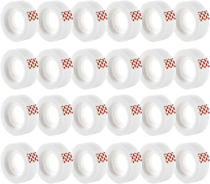 24 Rolls Invisible Tape Refills for Dispenser, Bulk Matte Finish Translucent Tape, 3/4 x 800 Inches, Engineered for Office School Home Repairing Correction and Labeling