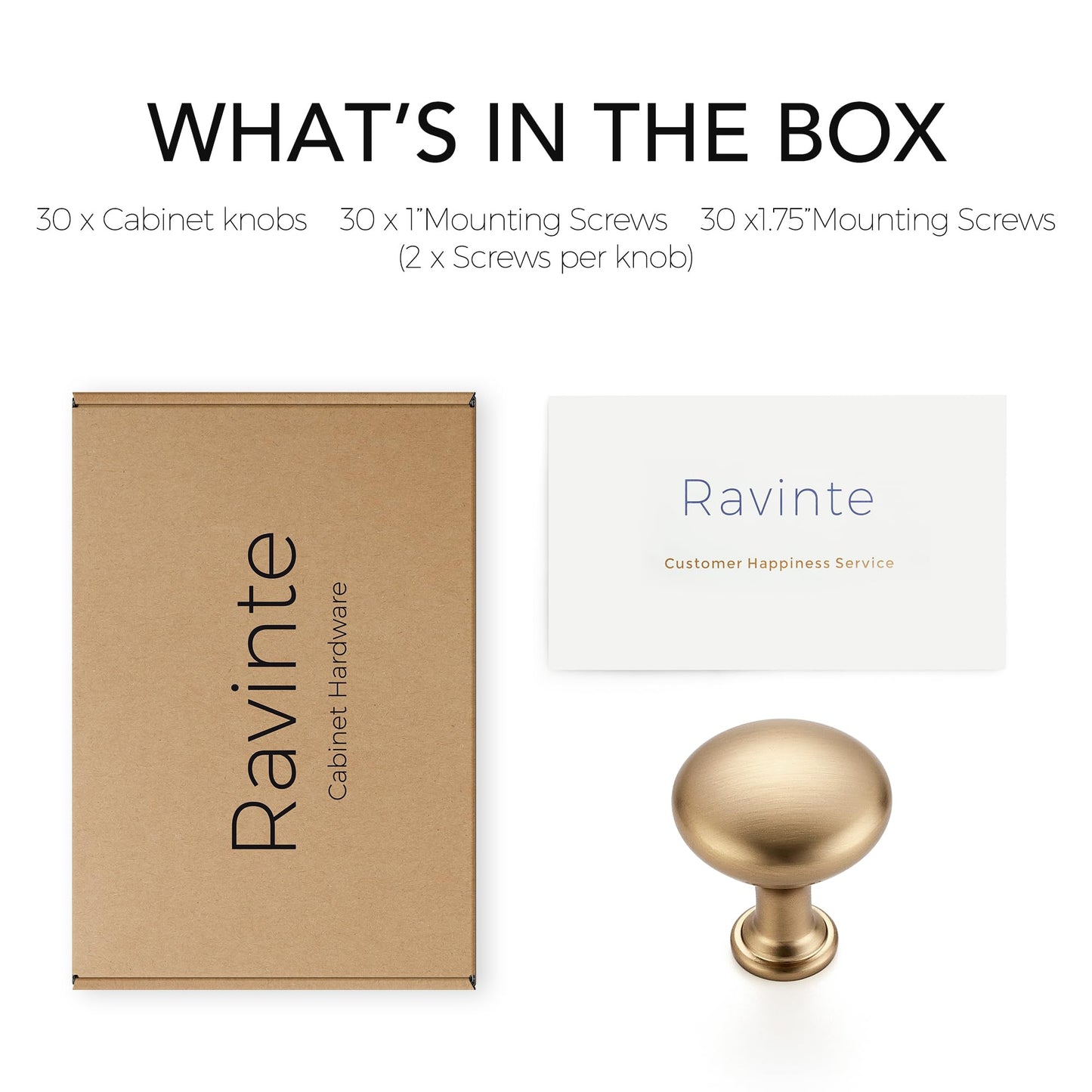 Ravinte 30 Pack 1 Inch Diameter Champagne Bronze Mini Round Solid Kitchen Cabinet Knobs Drawer Pulls for Dresser Closet Door Knobs Drawer Cabinets