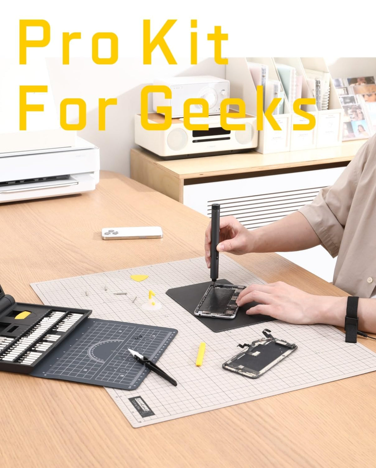 Fanttik E1 NEX Workstation 3.7V Electric Screwdriver Kit, Precision Screwdriver Set, 64 Magnetic Bits, 12 Types Fix Tools, 0.05/0.2 N.m, Repair Tool for Phone Laptop Watch Electronics