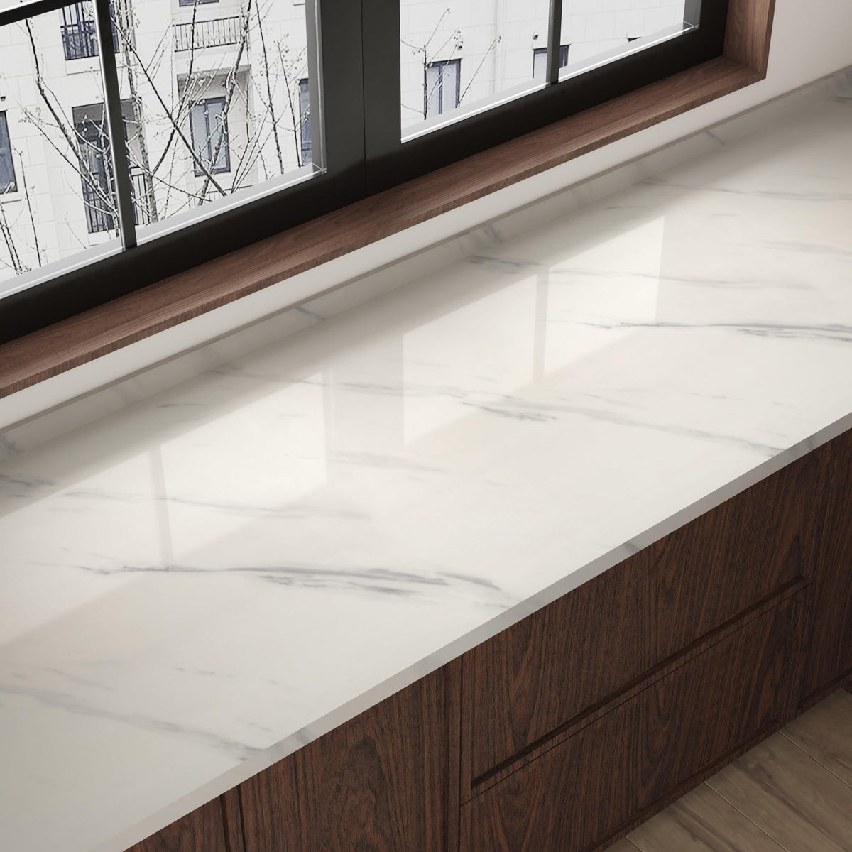 JSEVEM 48"×79" Extra Wide Thick White and Grey Marble Wallpaper Peel Stick (Sample) Waterproof White Gray Marble Contact Paper Vinyl Glossy Adhesive Granite Tile Sticker for Kitchen Table Countertops