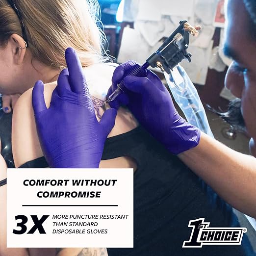 1st Choice 3 Mil Indigo Nitrile Exam Gloves Latex Free, Disposable Medical Grade, Food Prep, Tattoo, Small, Case of 1000
