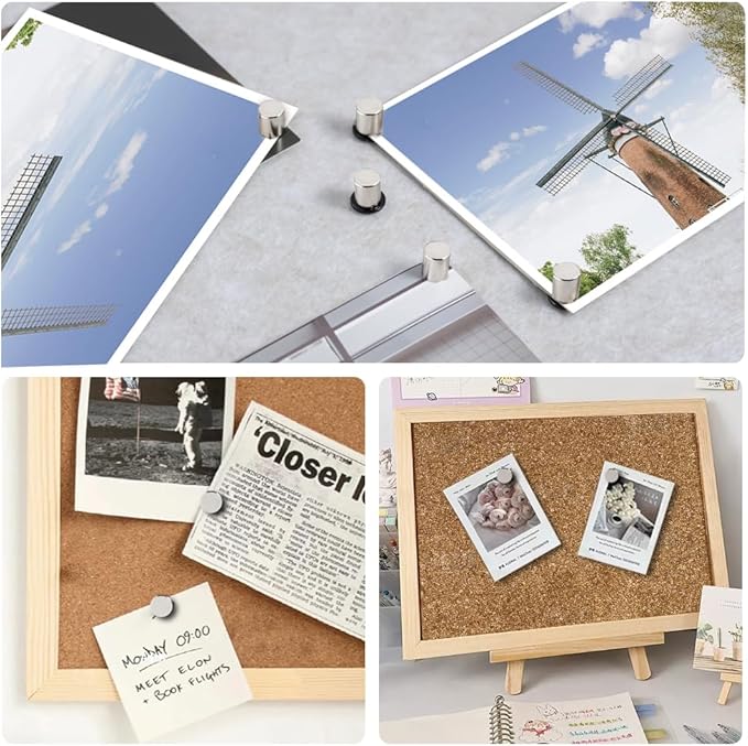 80 Sets Magnetic Pushpins, Magnet Thumbtack, Poster and Photo Hangers for Walls Bulletin Boards