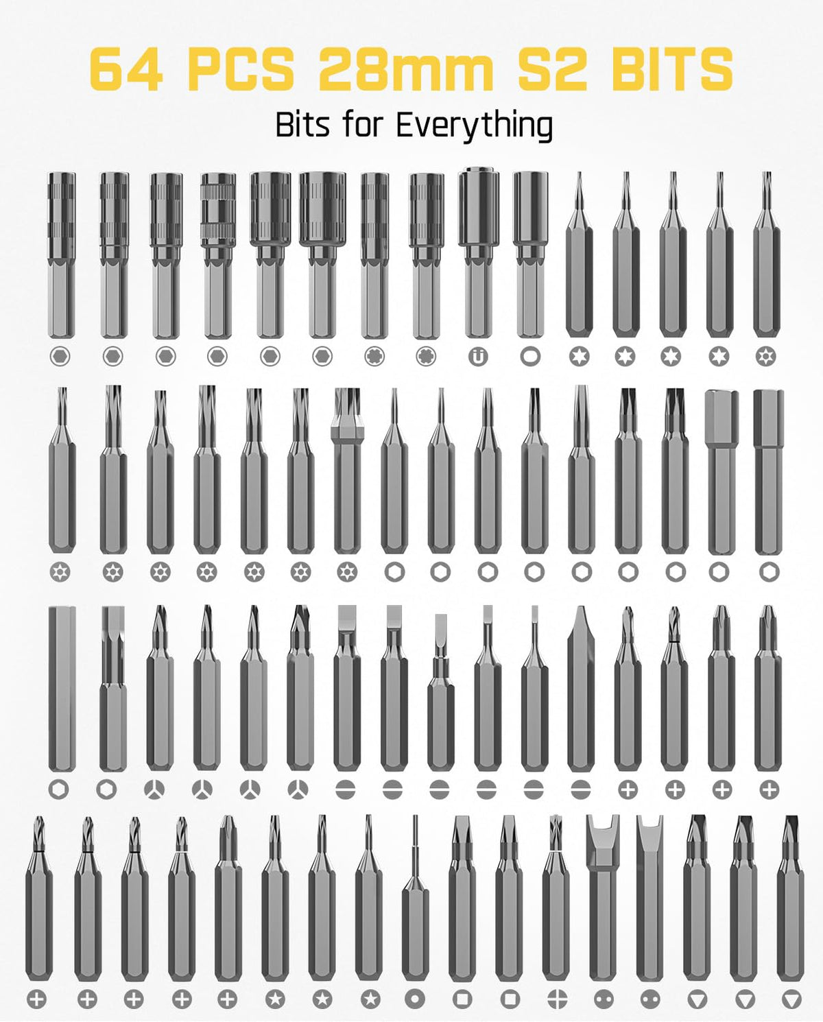 Fanttik E1 NEX Workstation 3.7V Electric Screwdriver Kit, Precision Screwdriver Set, 64 Magnetic Bits, 12 Types Fix Tools, 0.05/0.2 N.m, Repair Tool for Phone Laptop Watch Electronics