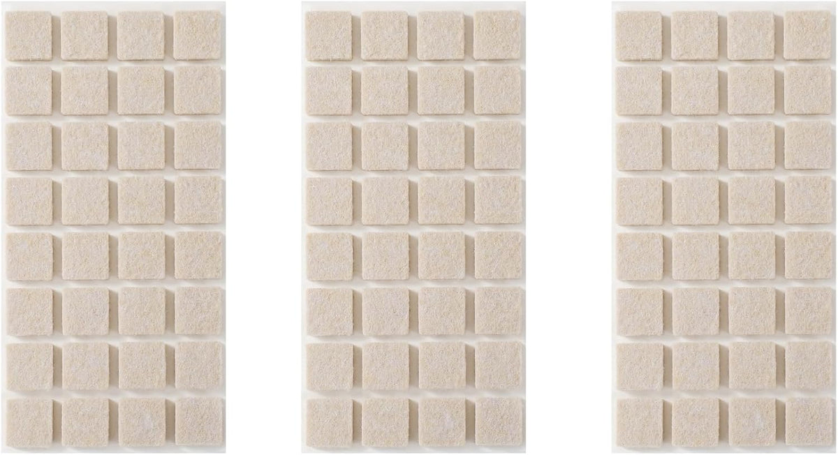 Furnigear Felt Furniture Pads for Hardwood Floor - Self Adhesive Chair Felt Pads, Floor Protector for Furniture Feet, Furniture Sliders Moving Your Furniture Smoothly - Anti Scratch 96 Pcs 3/4" Square