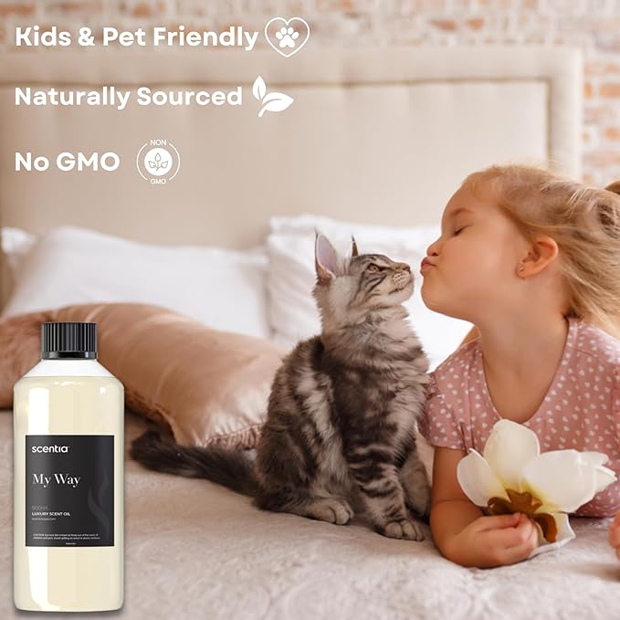 Scentia My Way Hotel Diffuser Refill Oil Inspired by The The 1 Hotel Miami Beach- 500 ml 16.9 fl oz - Essential Oil Blend Sandalwood, Cedar & Lemon Notes for Aromatherapy HVAC Diffuser