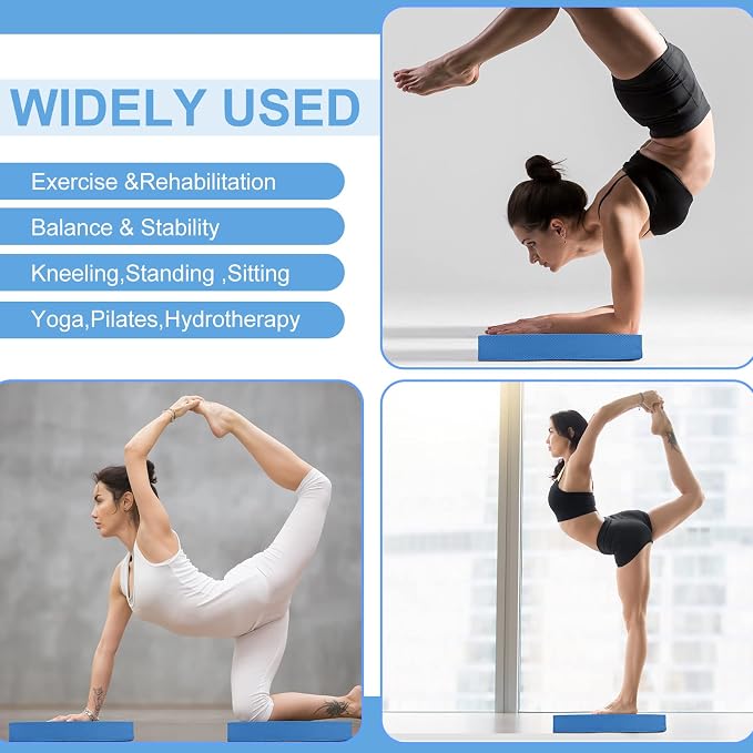 Hungdao 2 Pcs Balance Pad Thick Foam Yoga Core Training Exercise Pad for Adults Physical Therapy Fitness Stability Workout Knee Ankle Strength Training Home Work Floor