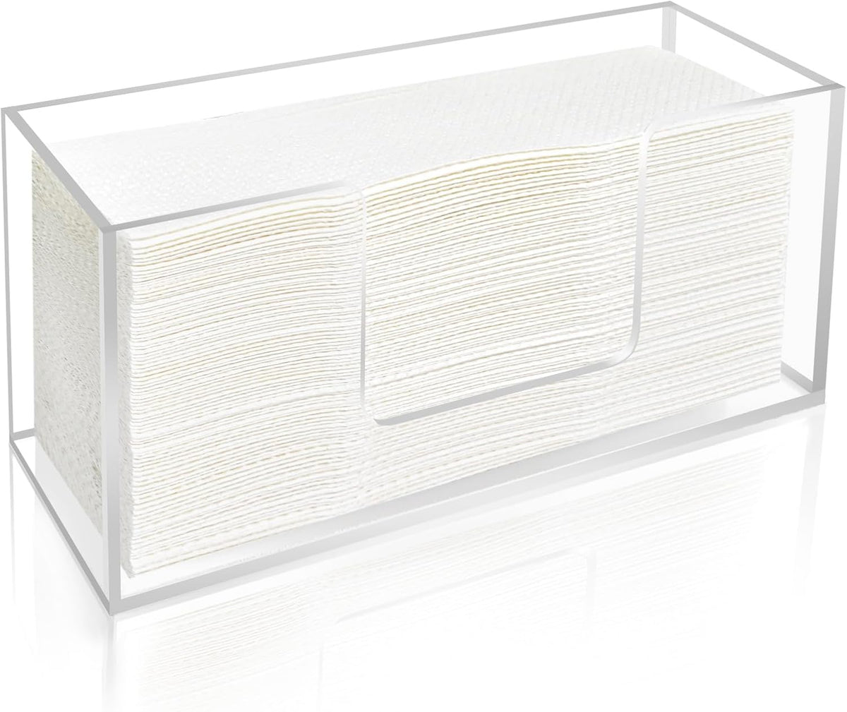 1Pack Acrylic Paper Towel Dispenser, Napkin Holder for Bathroom, Kitchen & Countertop â Paper Towel Holder Z-Fold/C-Fold/Multi-Fold Holder, Shatter-Resistant & Space-Saving (1)