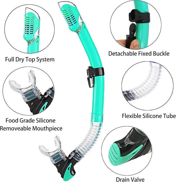 Snorkeling Gear for Adults with Fins Scuba Diving Gear Adult Professional Travel Snorkel Sets with Flippers,Anti-Fog Anti-Leak Diving Mask