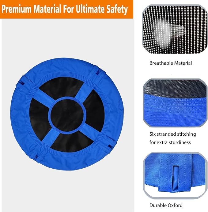 43-Inch Tree Swing Replacement Fabric，Saucer Swing Replacement Cover，Round Saucer Swing Seat Cover, Oxford Fabric(Blue-43Inch)
