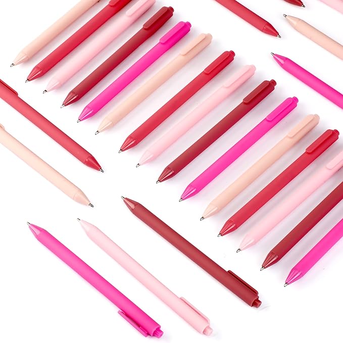 50 Pcs Ballpoint Pens Bulk Retractable Writing 1. 0 mm Black Ink Cute Pens Smooth Writing Color Fancy Gift for Teacher Student Employee Office School Home Baby Shower Supplies (Pink Series)