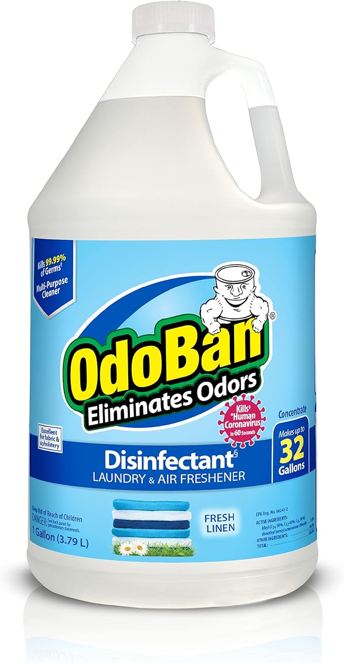 OdoBan Disinfectant Concentrate and Odor Eliminator, 1 Gallon, Fresh Linen Scent