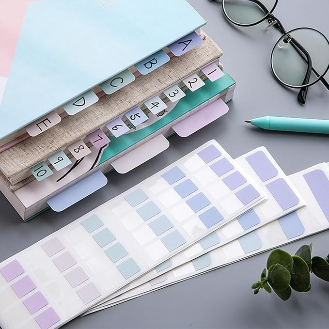 ELII 480 Pcs Morandi Tabs 1 inch Sticky Index Tabs, Writable and Repositionable Book Tabs Flags Colored Page Markers Labels for Reading Notes, Classify Files