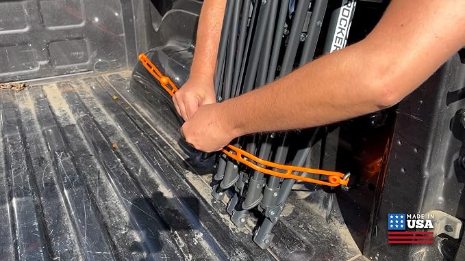BluBird Rapid Tie Adjustable Strap, 15" Expandable Heavy Duty Indoor Outdoor Ball Ties Cord (UV Resistant, No Recoil Like Bungee Cord, Made in USA) - Red - 10pk