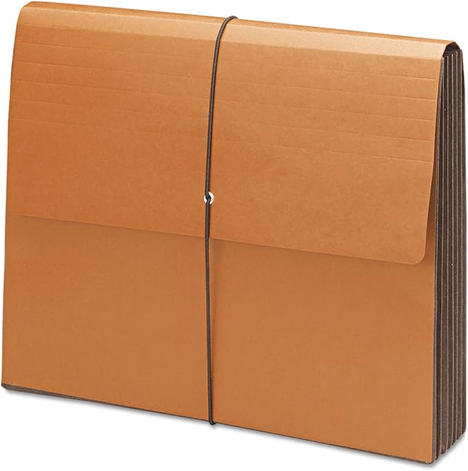 Smead 100% Recycled Expanding File Wallet with Flap and Cord Closure, Reinforced, 5-1/4" Expansion, Letter Size, Redrope, 10 per Box (71198)