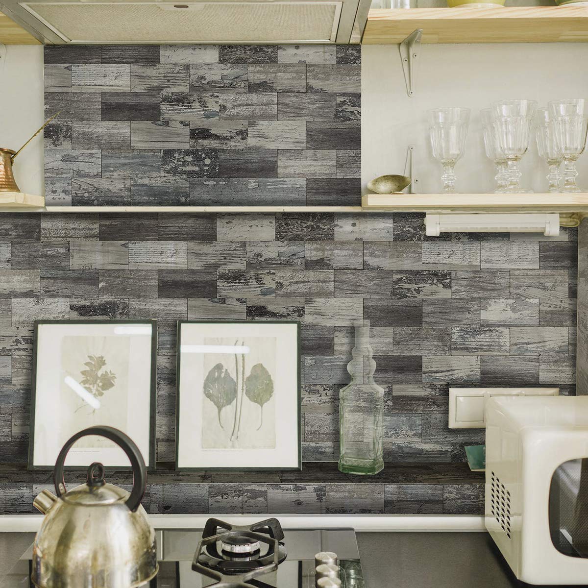 Art3d 5-Sheet (Pack of 5) Wall Panel Wood, Green