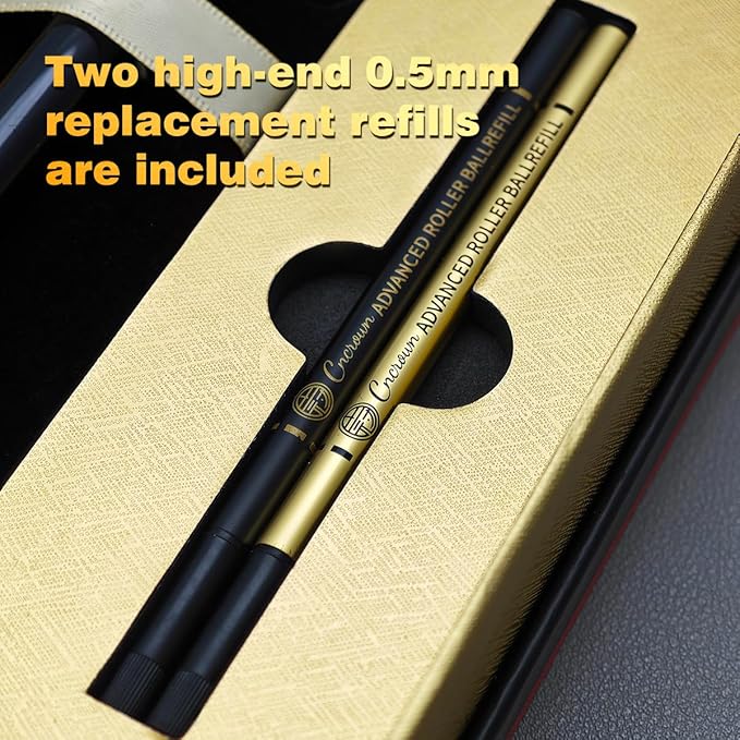 Luxury Ballpoint Pen, 24k Gold Trim, Best Rollerball Pen Gift Set for Men and Women, Perfect for Signature Executive Office, Beautiful Pen Gift Box, Writing and Drawing (White)