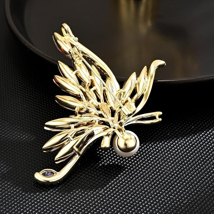 Animal Brooch for Women Girls 18k Gold Plated Animal Brooch Pin Rhinestone Animal Brooch Lapel Pin Jewelry Thanksgiving Day Birthday Wedding Gifts for Mom Wife