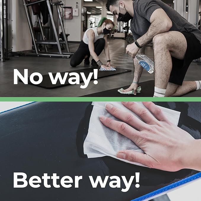 Wipex Plant Based Gym Wipes Dispenser Refill - 1400 Count 8"x8" Fitness Equipment Wipes with Cleaning Vinegar, Lemongrass & Eucalyptus, Quality Gym Wipes for Equipment & Surface Cleaner
