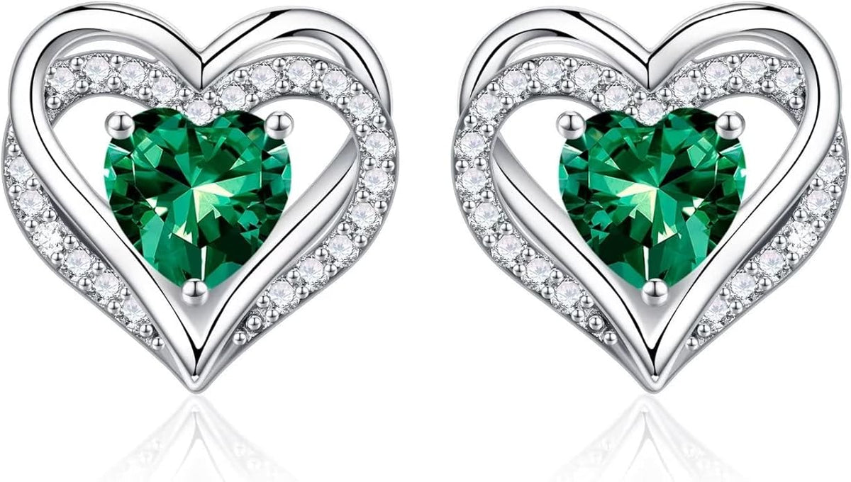 Iefil Valentine Day Gifts for Her - 925 Sterling Silver Heart Stud Earrings Birthday Gifts for Women