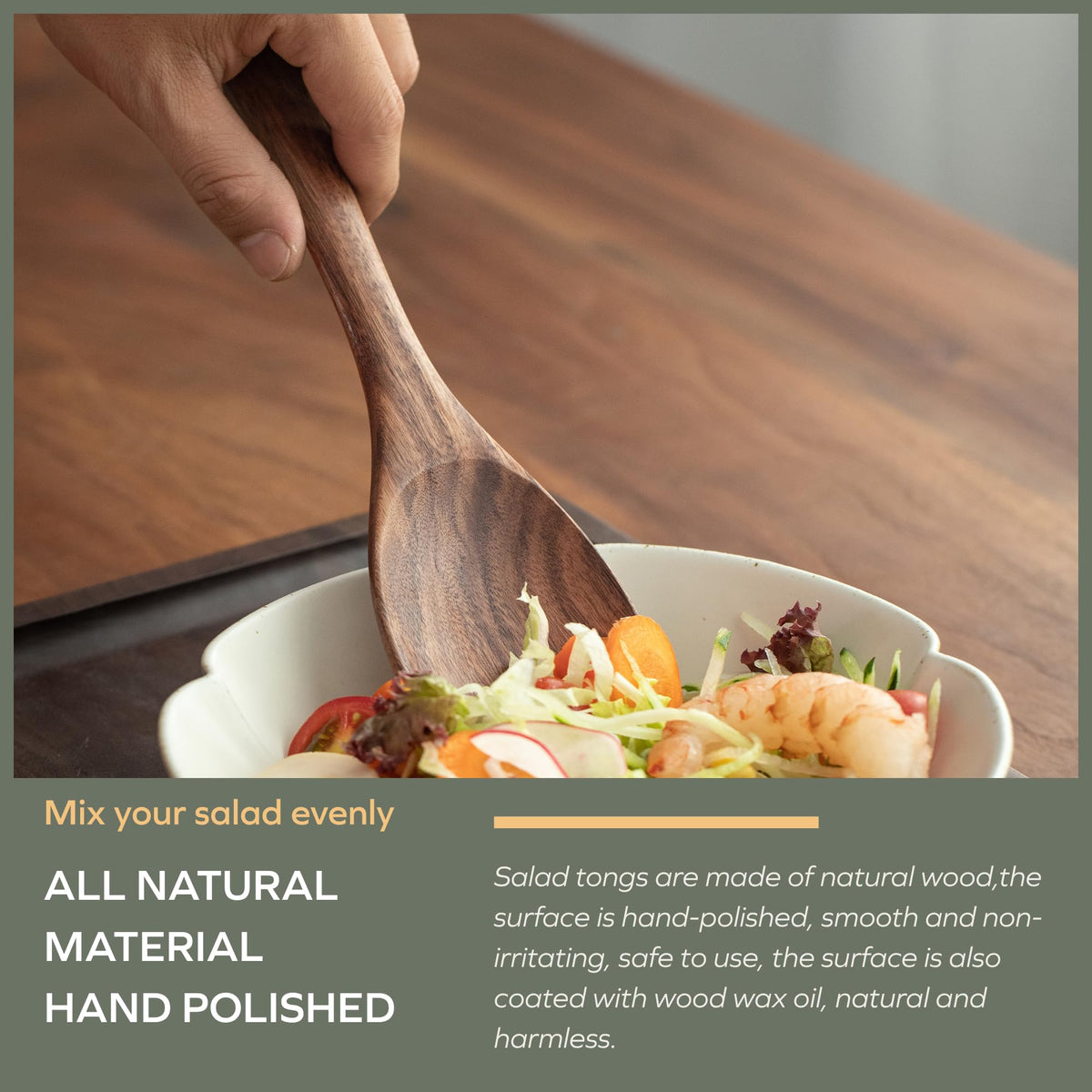 Muso Wood Acacia Salad Servers,10-inch,set of 2 (Acacia salad servers)