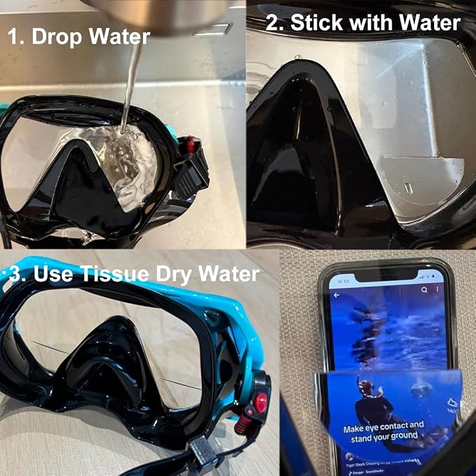 2 Pack Stick On Bifocal Lenses Reader Magnifying Adhesive Reading Lens Sticker Sunglasses Diving Scuba Mask Goggles Glasses Magnifier Add On (2.0, x)