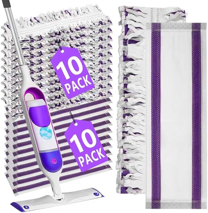 20 Count Disposable Mop Pad Refills for Swiffer Power Mop,Includes 10 Ultra-fine Fiber Mop Pads and 10 Super Absorbent Mop Pads,Compatible with Swiffer Power Mop，Replacement Mop Pad for Floor Cleaning