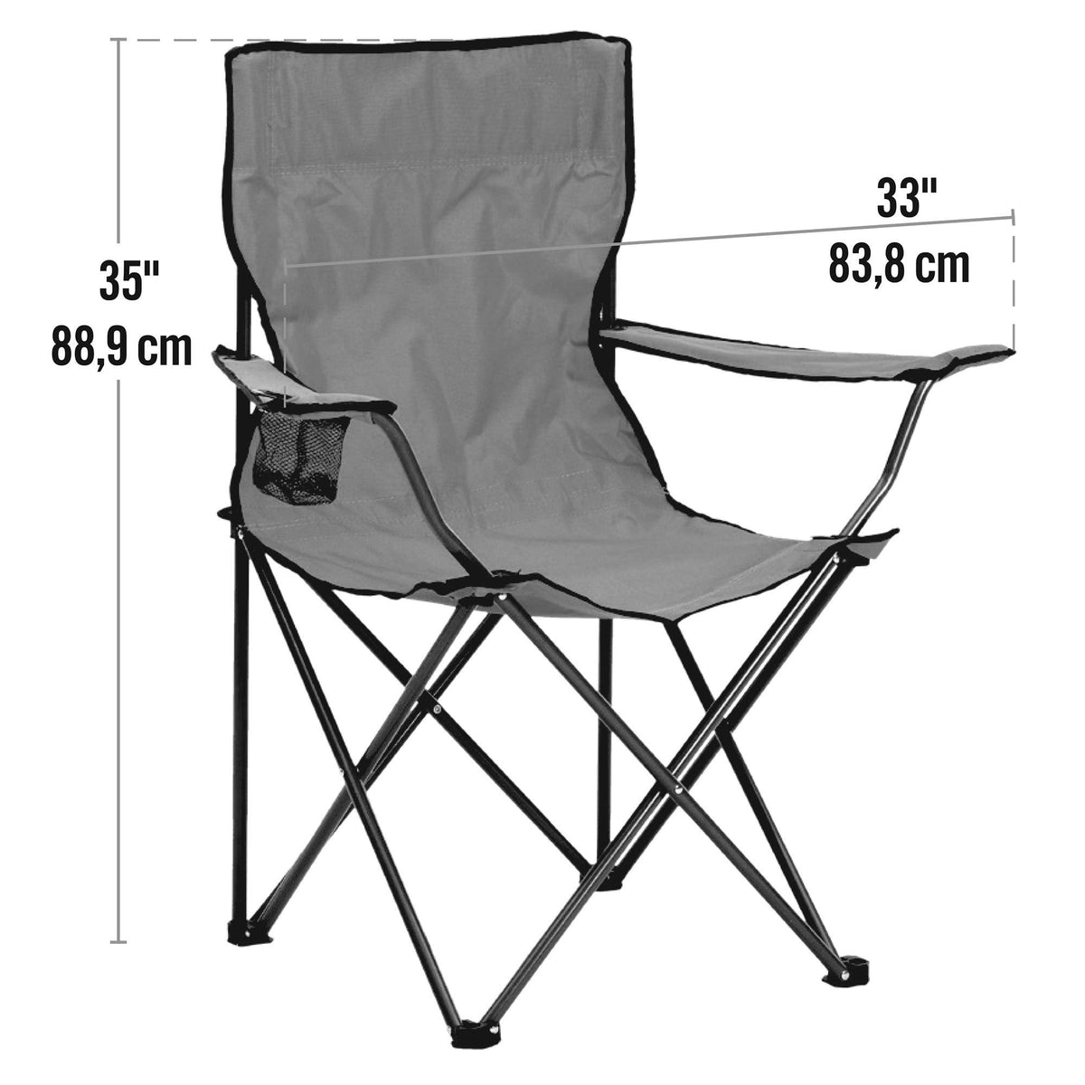 Quik Shade Chair Portable Folding Chair with Arm Rest Cup Holder and Carrying and Storage Bag, Red (146115)