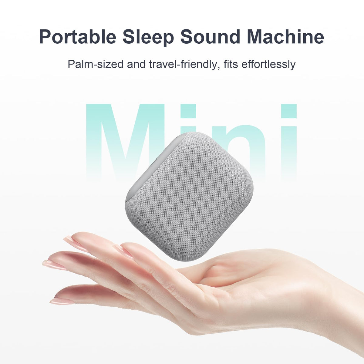 ANJANK Mini Portable Travel White Noise Sound Machine for Adults, 20 Soothing Sounds, Powerful Battery, 30-Level Volume, Sleep Timer, Noise Canceling for Sleeping, Home, Airplane