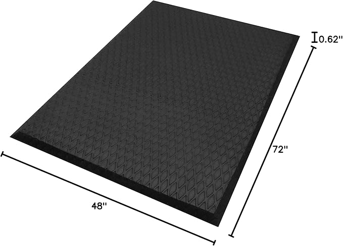 Hudson Exchange (4'x6') MaxCush Anti-Fatigue Comfort Industrial Ergonomic Mat Black