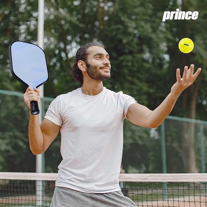 Prince - Pickleball Set for 6 Players with Paddles, Precision Engineered Pickleball Balls with 40 Holes Pattern, Ideal for Sports Enthusiasts