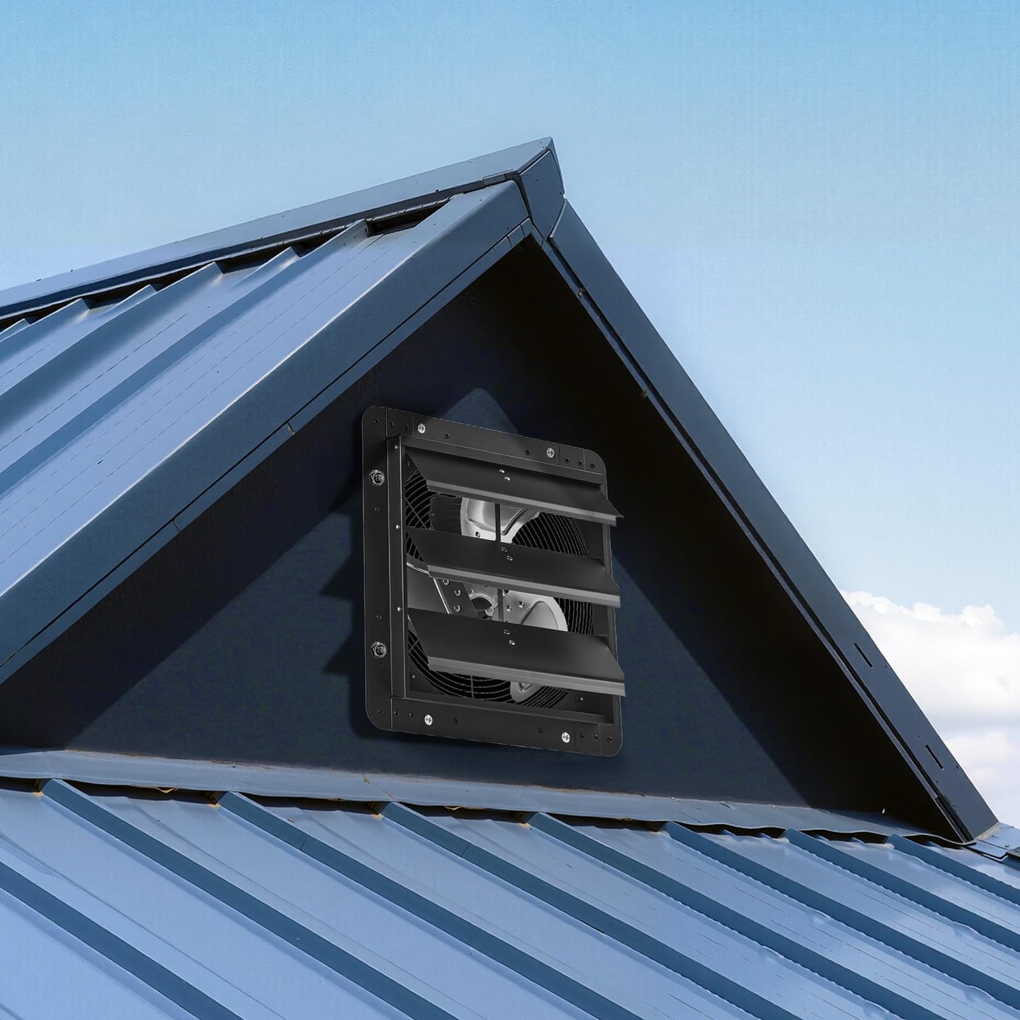 VEVOR 14'' Exhaust Fan, Wall Mounted Attic Fan with Variable Speed controller, 1400 CFM, Automatic Shutter, Ventilation and Cooling, Black