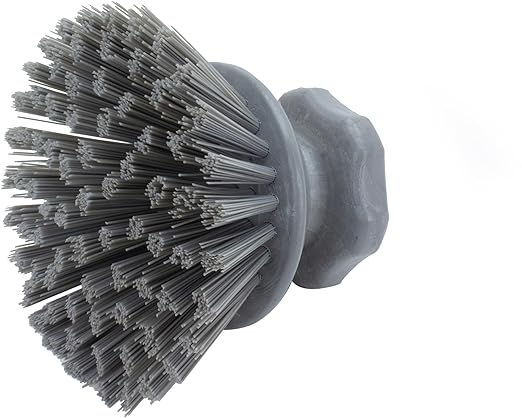 SPARTA 42395EC23 Plastic Scrubber Brush, Round Brush, Dish Scrub Brush With Color Coded For Cleaning, Kitchen, Bathroom, Bathtub, Dishes, Sink, 5 X 5 X 4 Inches, Gray
