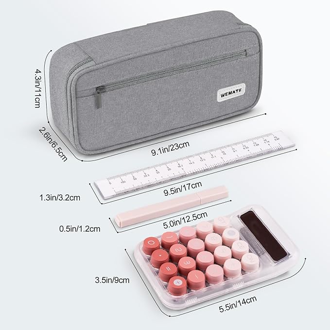 WEMATE Pencil Case, Large Storage Organizer for Stationery, Back - to - School Essential, Teacher Must - have, Big Pencil Pouch, Marker Case School Supplies for College & High School