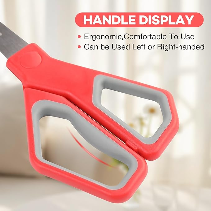 30Pack 8" Scissors All Purpose, Heavy Duty Scissors with Ultra Sharp Blades Comfort Grip Handles - For Office Home School Sewing Fabric Crafts, High/Middle School Student Teacher Scissor