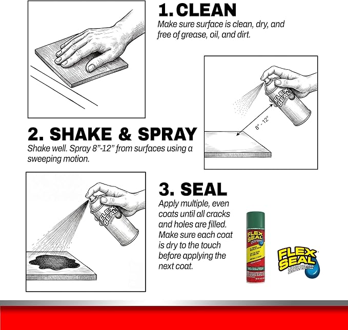 Flex Seal, 14 oz, Green, Stop Leaks Instantly, Waterproof Rubber Spray On Sealant Coating, Perfect for Gutters, Wood, RV, Campers, Roof Repair, Skylights, Windows, and More