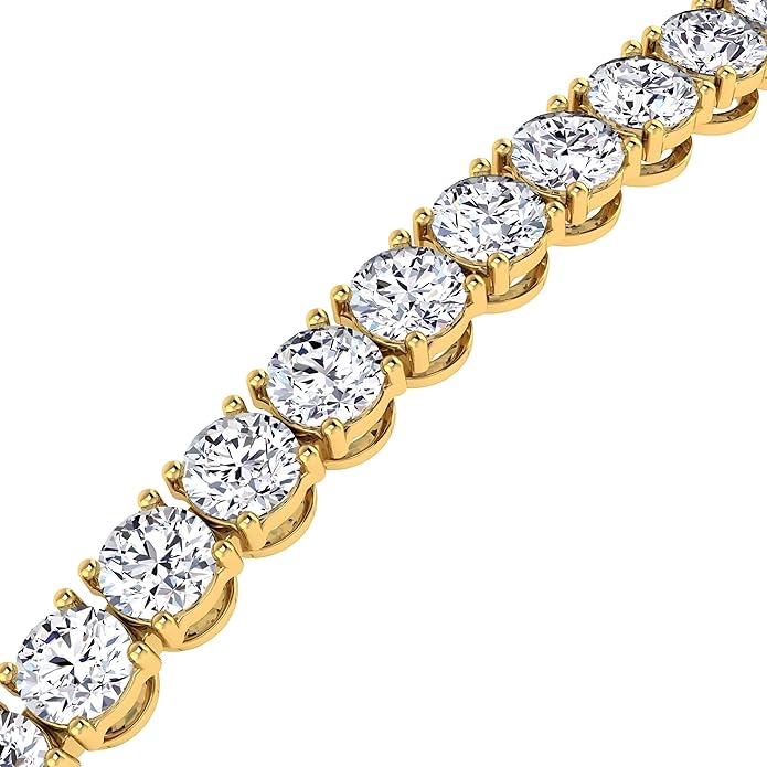 0.50-15 Carat Lab Grown Classic Diamond Tennis Bracelet 4 Prong Setting Luxury Collection (F-G Color, SI Clarity) Length- 7 Inch