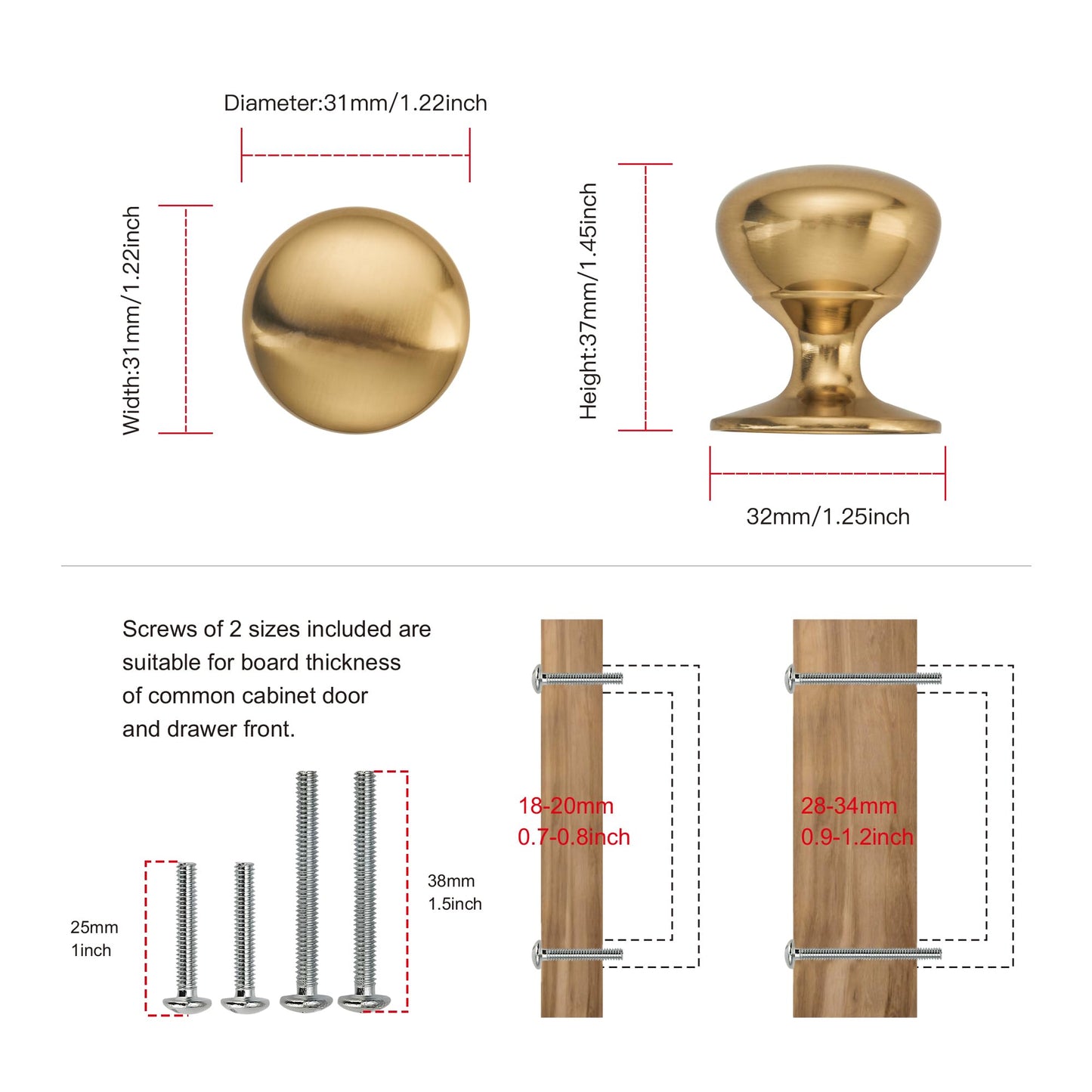 TUNNY 10 Pack Cabinet Knobs-Champagne Bronze Cabinet Pulls for Dresser Knobs Drawer Knobs and Pulls for Kitchen Bathroom Cupboard Drawer Pulls