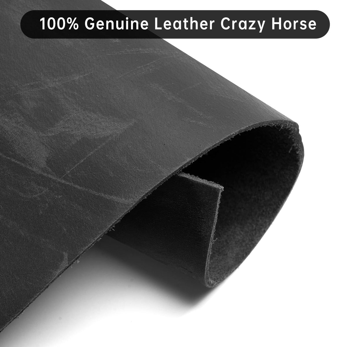 Real Leather Mens Bifold Wallet RFID Blocking Slim Minimalist Front Pocket - Thin & Stylish with ID Window in Gift Box (Crazy Horse, Black)