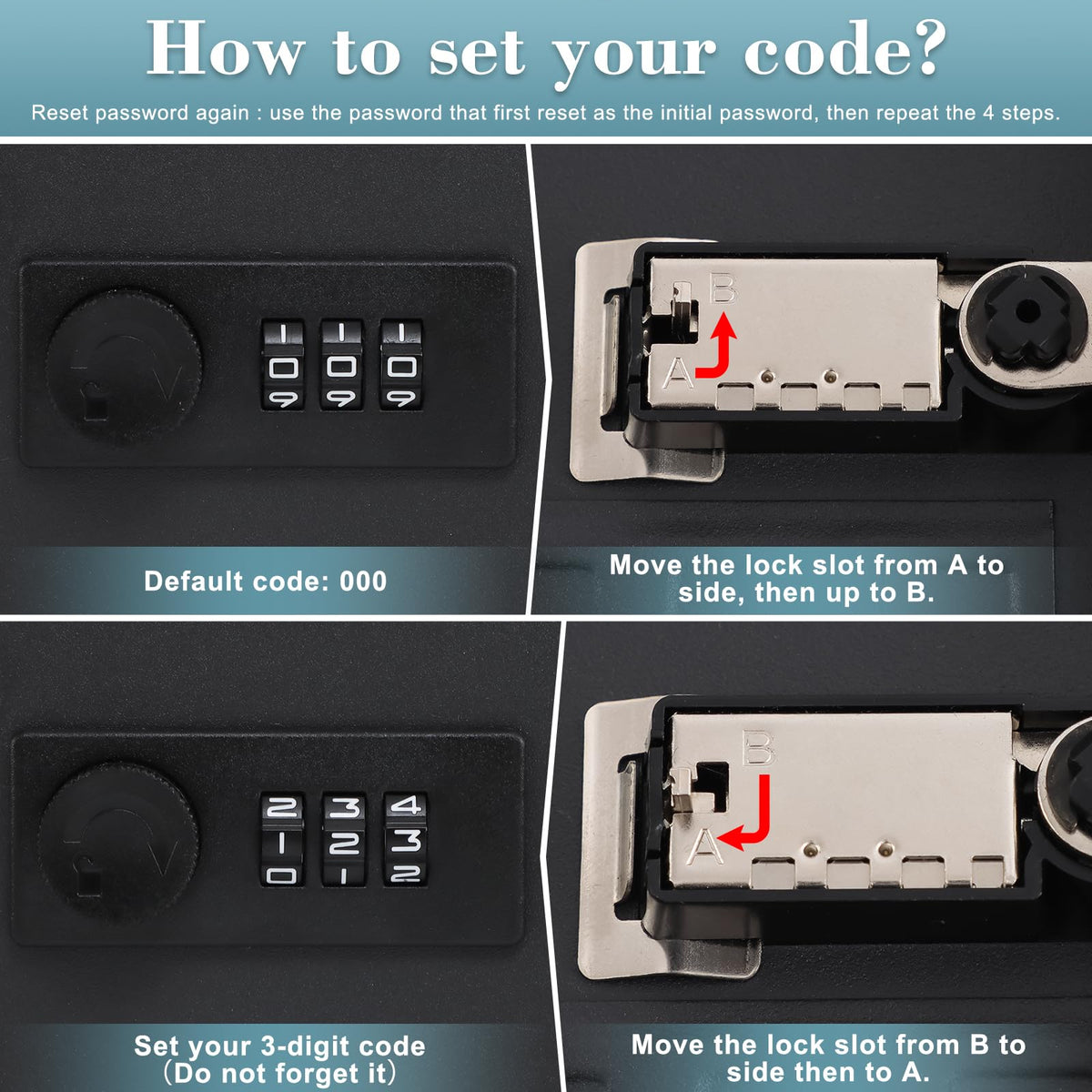 KYODOLED 20 Key Storage Lock Box with Code, Key Cabinet Organizer Wall Mount with Combination Lock, Key Hooks & Labels, 7.87 x 6.3 x 3.14 in, Black