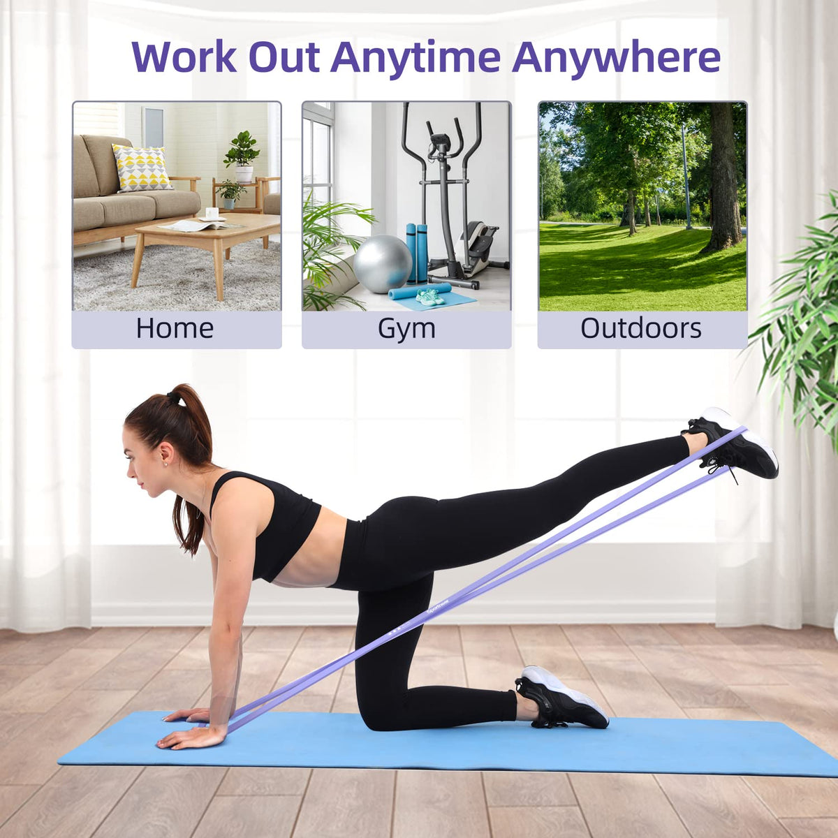 Resistance Bands for Working Out Women, Sportneer 5-130lb Exercise Bands 5 Levels Pull Up Bands with Handles & Door Anchor - Resistance Bands for Physical Therapy Stretching & Resistance Training