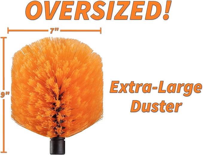 4-13 ft Cobweb Duster with Extension Pole // 20 Foot High Reach Spider Web Cleaner Cobweb Brush for Outdoor & Indoor Web Cleaning // Lightweight & Sturdy Telescopic Pole // The Ultimate Dusting Kit